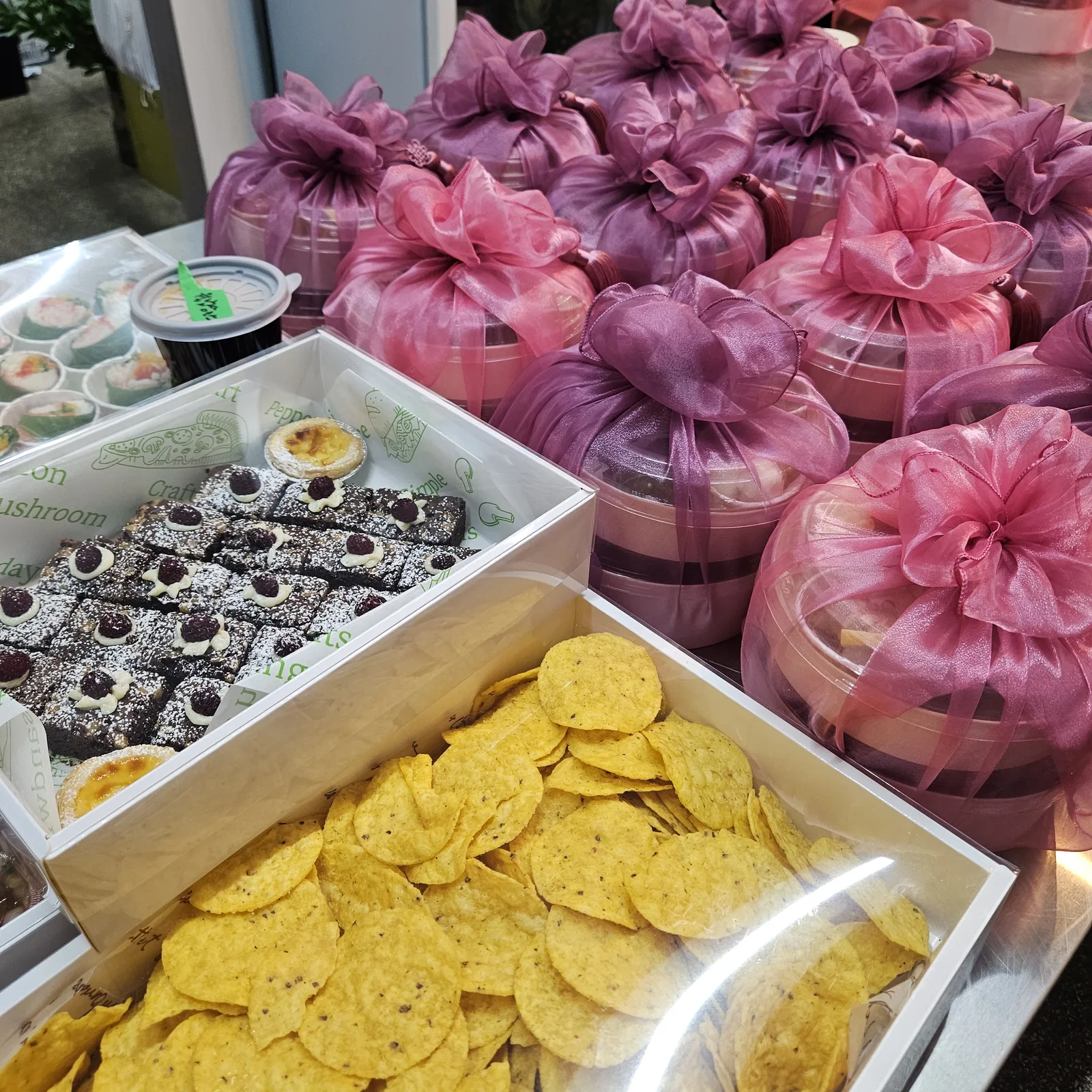 크리스마스 도시락 완성 후 배열 모습